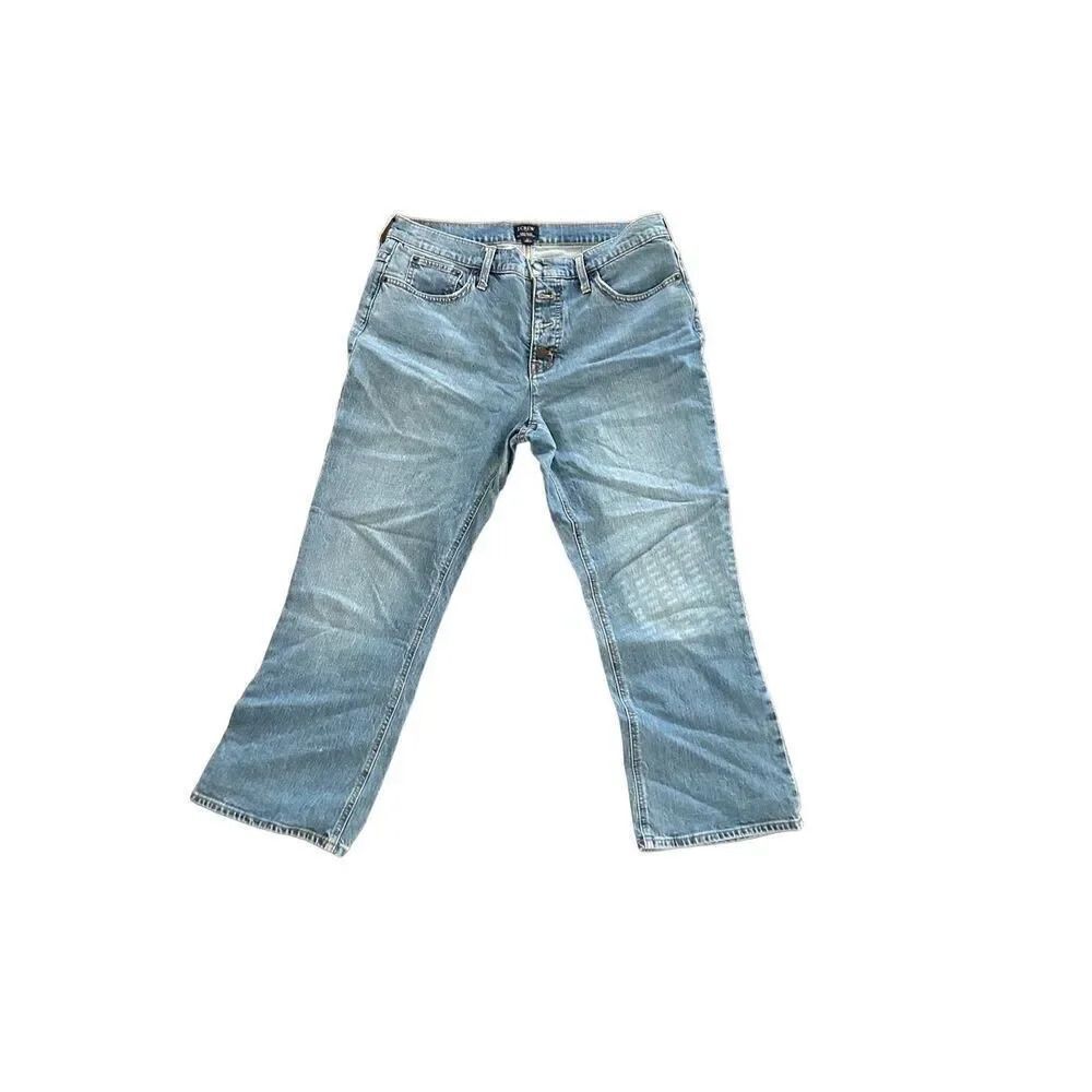 JCrew mid rise flare crop jeans, size 31